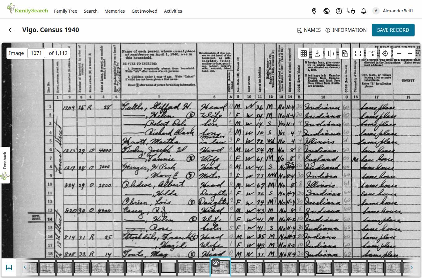A document from the research file