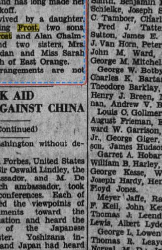 1932 obituary, Katharine Chalmers Frost, continued