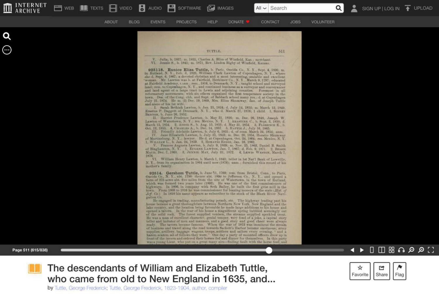 Printed biography of Colonel Gershom Tuttle, 1883