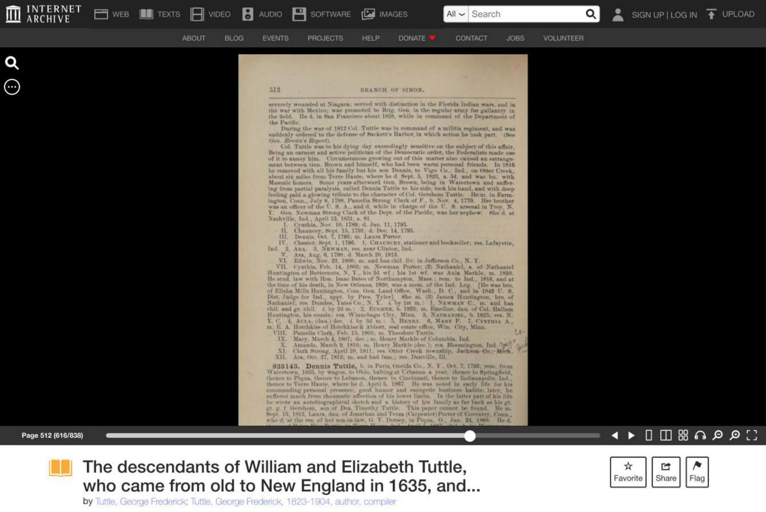 Colonel Gershom Tuttle's family record, 1883