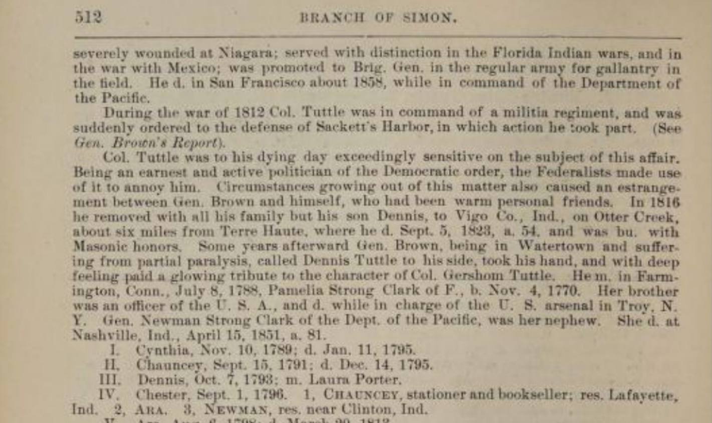 Second page listing the Tuttle children