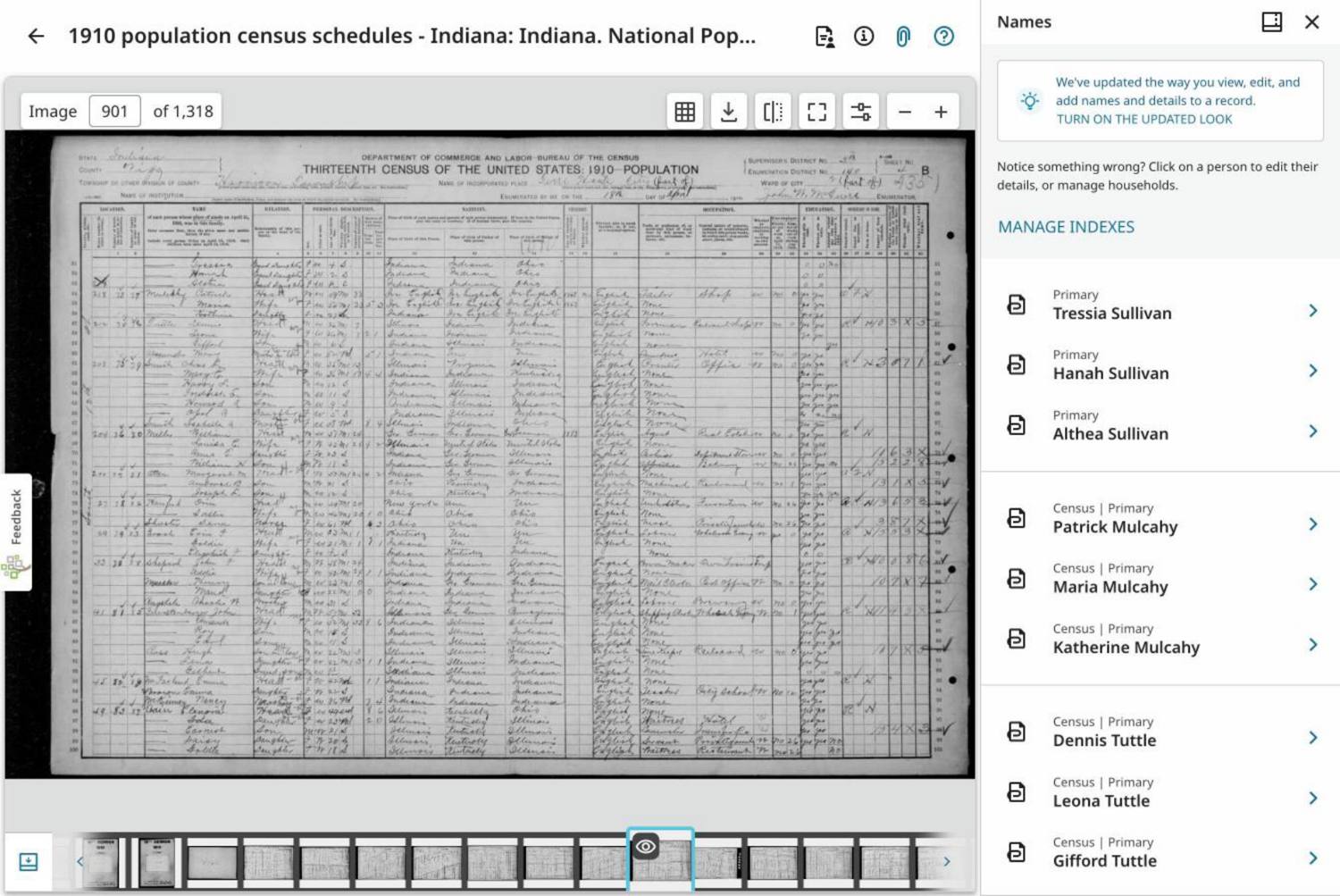 Second page of the 1910 census household