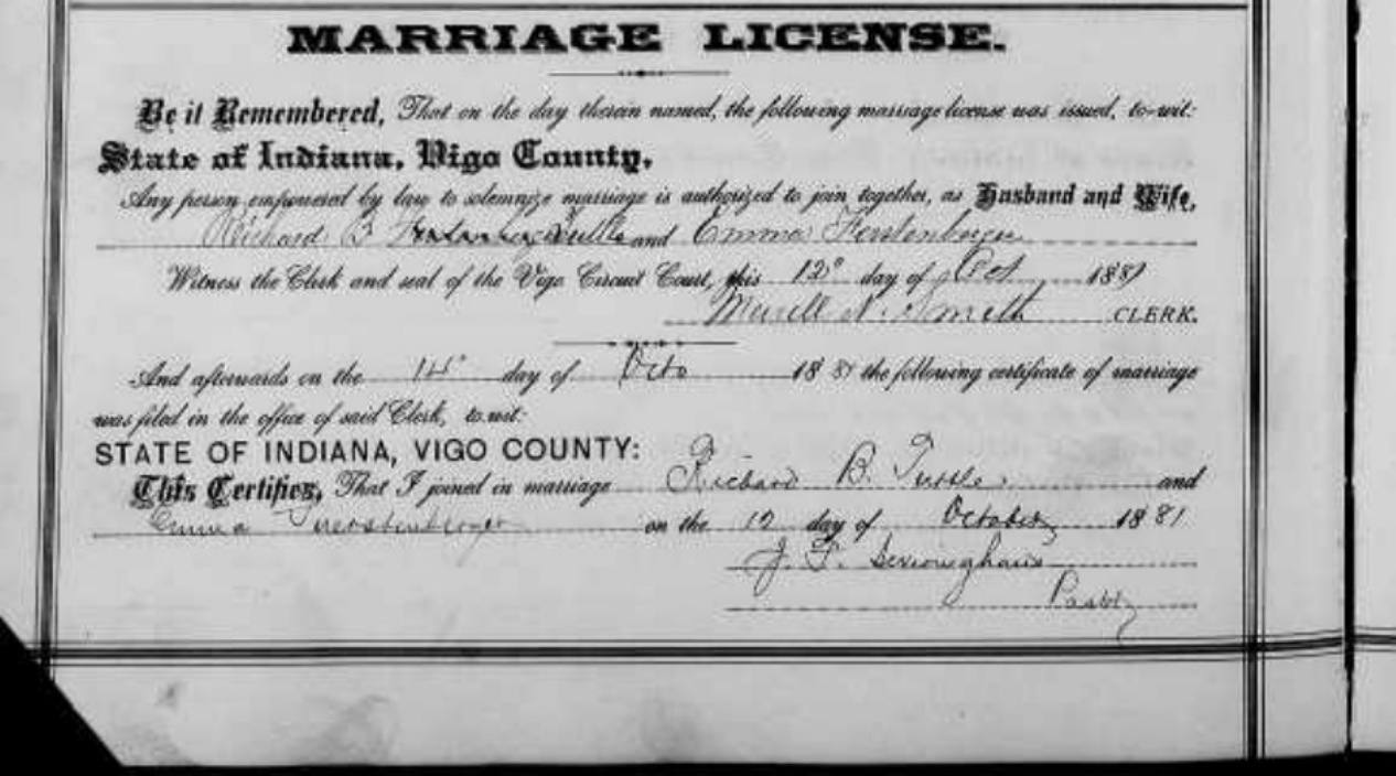 Third page of the marriage record