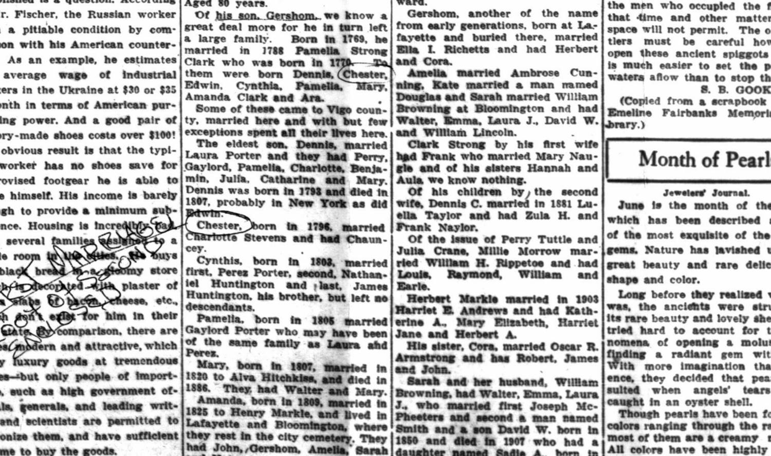 Newspaper column, continued, third page