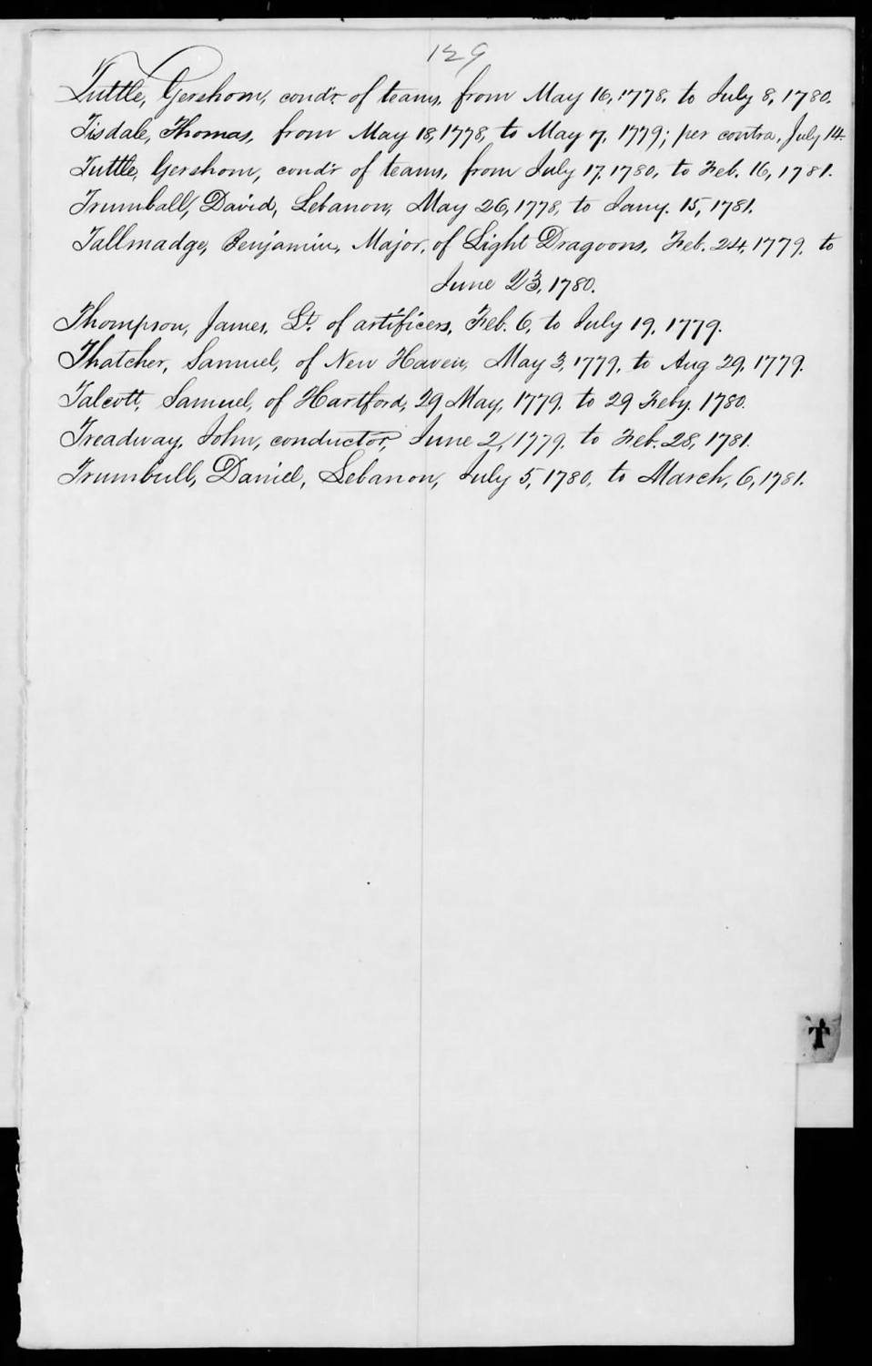 Quartermaster ledger dating Tuttle's service