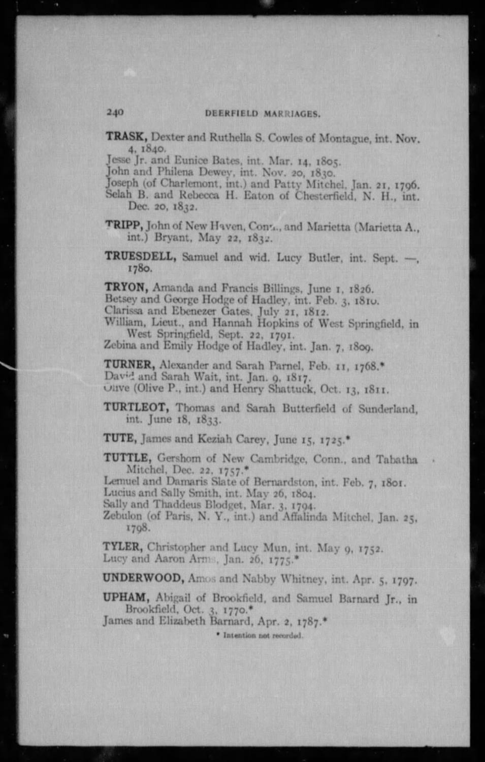 Gershom and Tabitha's 1757 marriage record