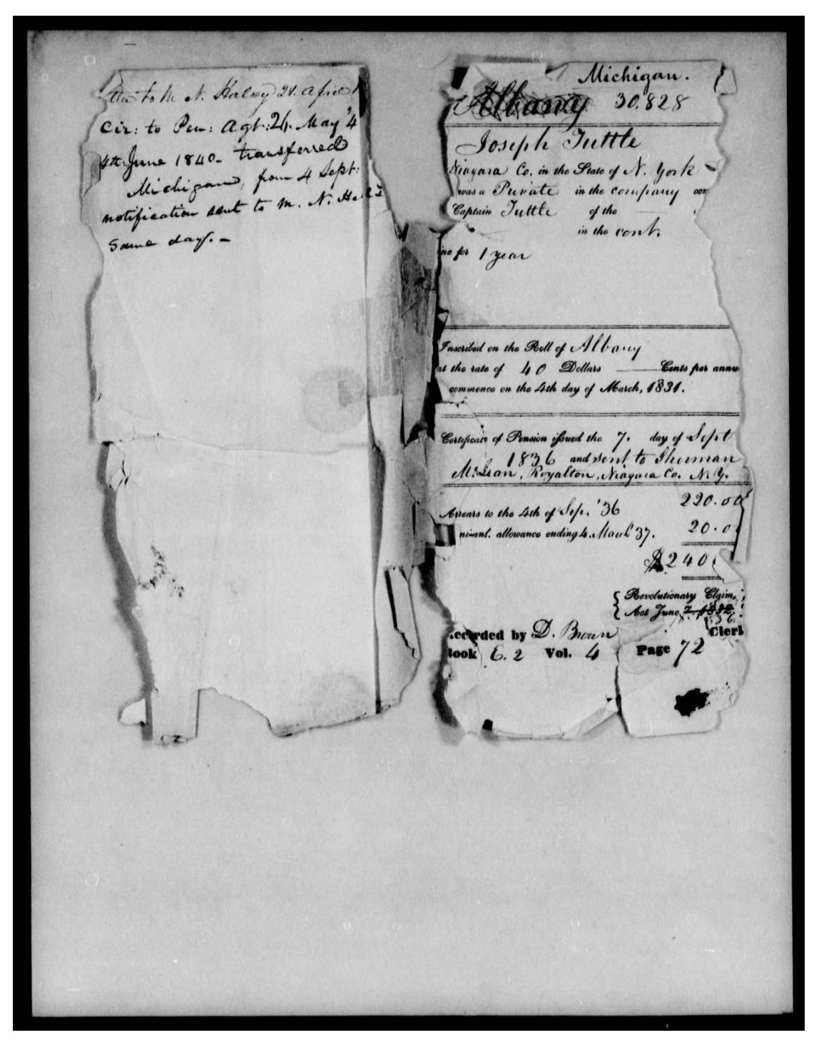 evidence derived sar 48 pension w3627 joseph tuttle son served in fathers company p2