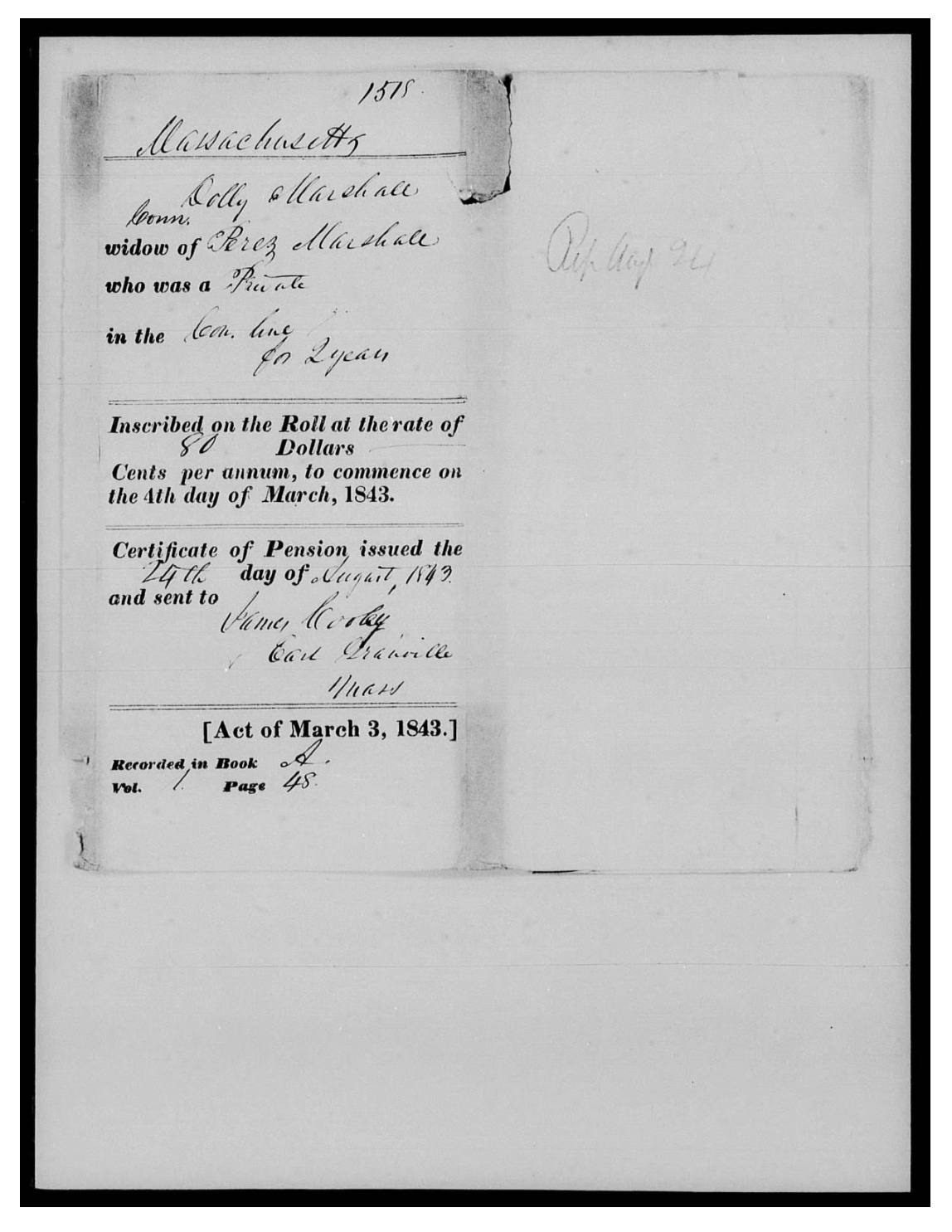 evidence derived sar 61 pension w19857 perez marshall reenlisted under tuttle 1780 81 p3