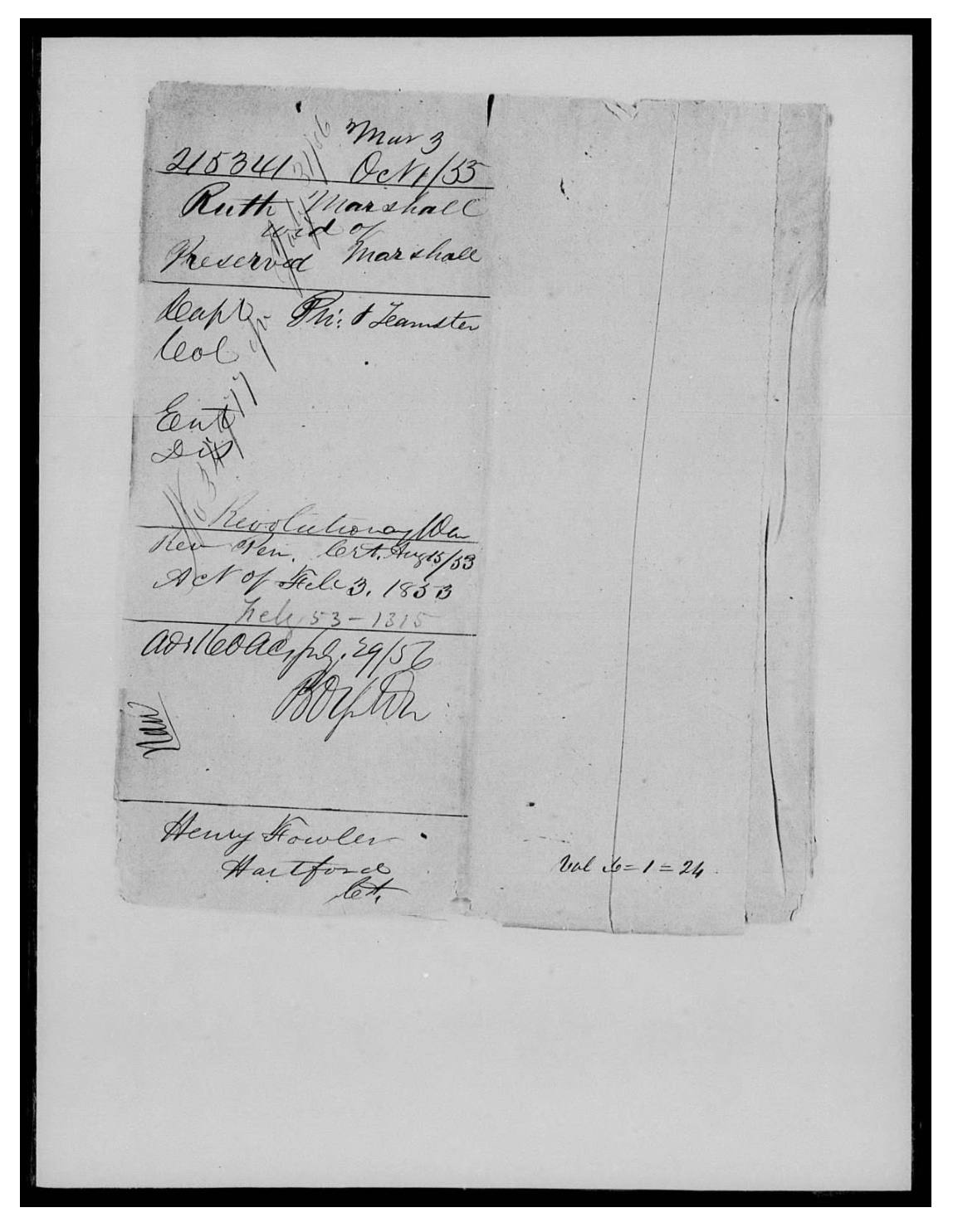 evidence derived sar 62 pension w2313 preserved marshall tuttle drew rations pay p3