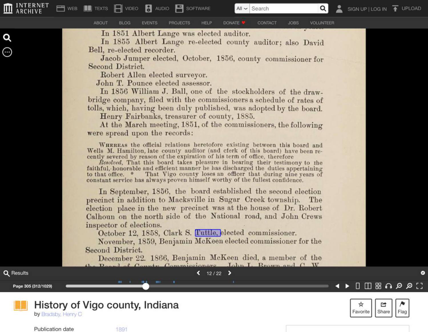 County history naming Commissioner Clark Tuttle