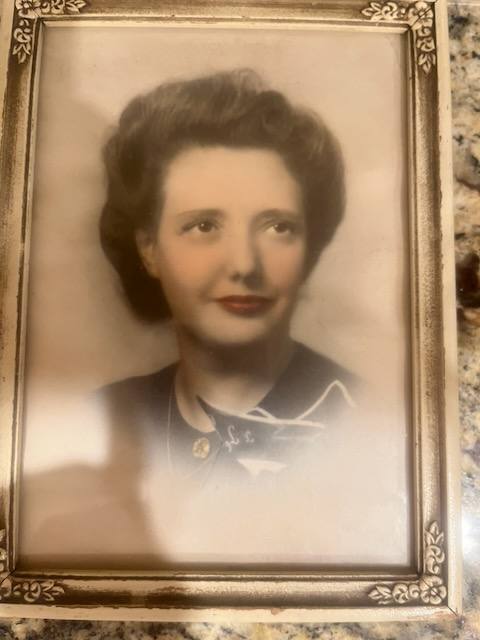 Helen May Knott, hand-tinted portrait, about 1940–45