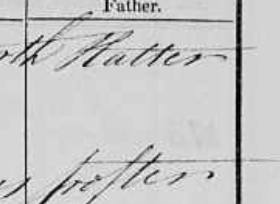 Marriage register detail — both fathers' names