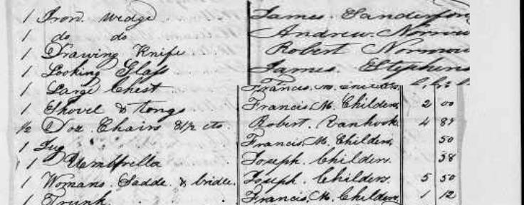 Mary Thorn's estate, account of sales, page 2