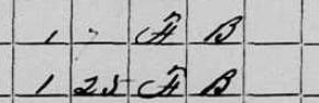 1850 slave schedule, faint age cell on Moore Stephens's line