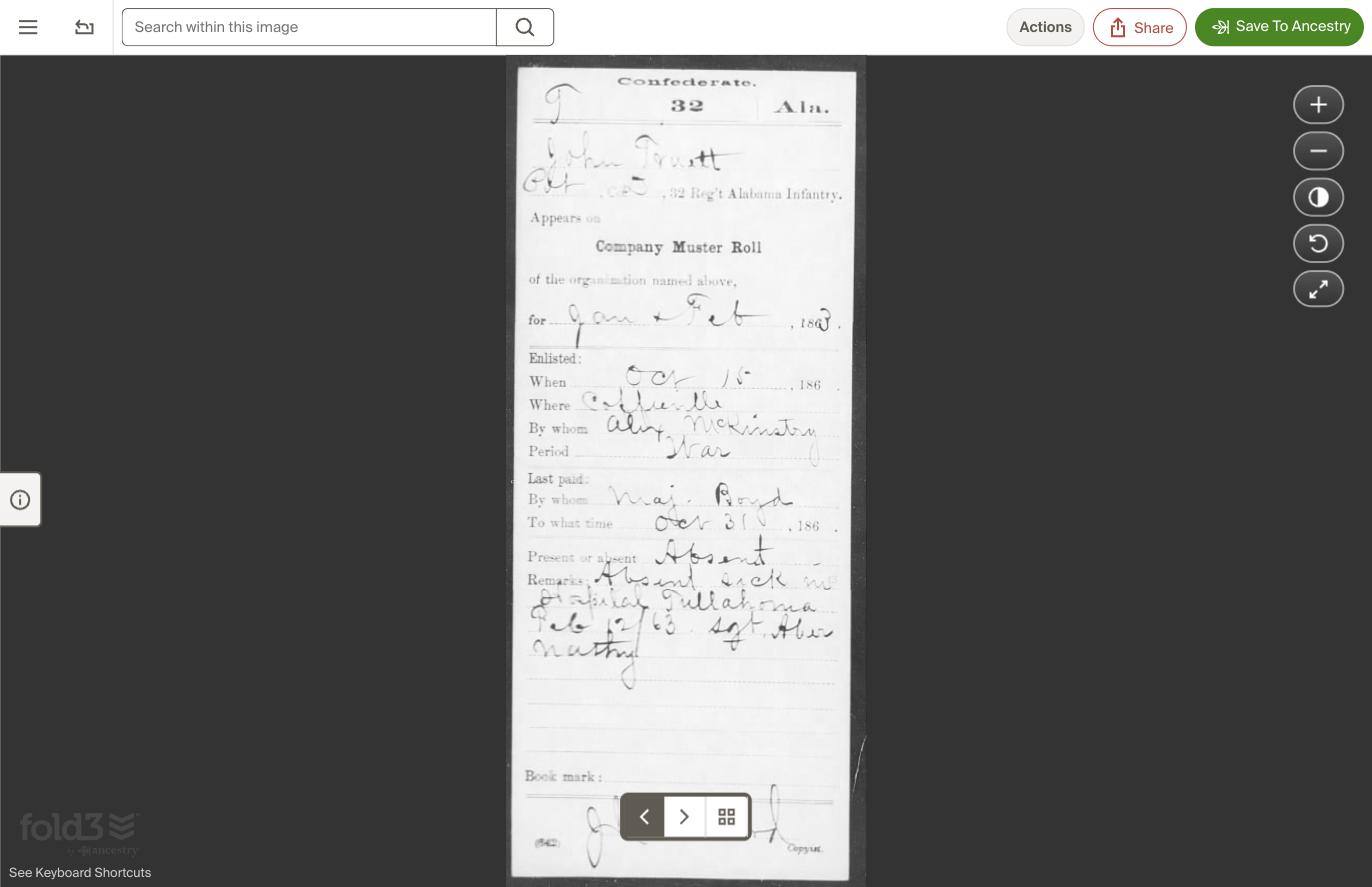 Muster roll: absent sick at Tullahoma, 1863