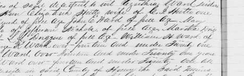 Petition naming William H. Ward's heirs by name, 1870