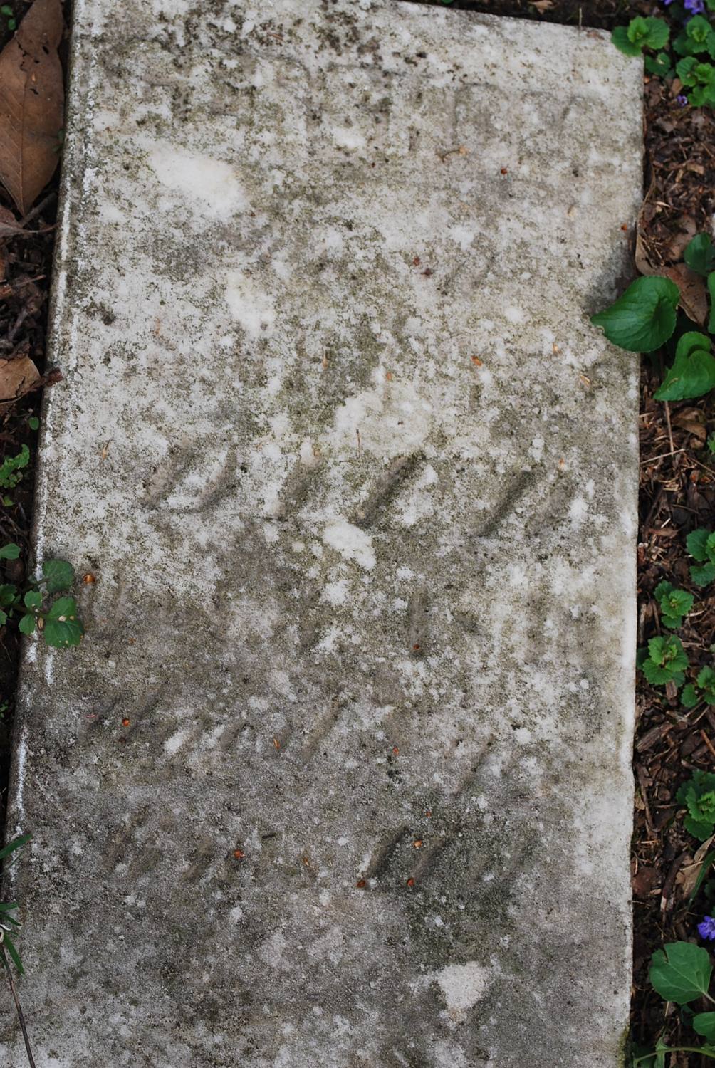 Headstone (weathered): Gershom Tuttle, d. 3 Oct 1841, “son of [C].S. & H” per the WVGS transcription